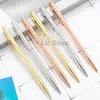 Metal Electroplate Ballpoint Pens Student Teacher Writing Ball Point Pen Gold School Office Business Signature Pen Th0817