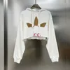 Ontwerper Hoodie Sweater Borst Letter Afdruk Ronde Hek Truikleur Mode bijgesneden Tassel Slank Sweatshirt Luxe eenvoudige katoenen hoody Sweaters FCWZ