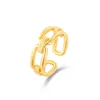 70% OFF 2023 New Luxury High Quality Fashion Jewelry for star's same copper gold female irregular simple open hand ring