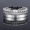Charm Bracelets Roman Royal Crown Bracelet Men Stainless Steel Geometry Pulseiras Open Adjustable Couple Jewelry Gift 230307