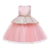 Robes de fille Tutu Tulle enfants demoiselle d'honneur de mariage pour enfants blanc robes de bal de première Communion filles élégantes Boutique vêtements de fête