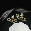 Top designer jewelry family's temperament suit letters full diamond bracelet five-pointed star earrings