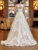 Modeste plage Boho robe de bal robes de mariée 2023 dentelle pure cou manches longues en tulle grande taille robes de mariée robes de mariée