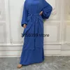 Etniska kläder Eid Ramadan Abaya sätter Dubai Muslim Maxi Dress kaftan kvinnor med wrap kjol Islamiska jalabiya caftan robe femme musulman