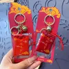Keychains Creative Red Wish Peace Joy Sachets Royal Guard Key Chain Pendant Exquisite Blessing Words Keychain Lovers Bag Hanging Ornaments