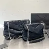 세 가지 크기 패션 디자이너 여성 가방 여성 숄더 가방 핸드백 지갑 원래 상자 정품 가죽 구름 크로스 바디 금색과 은색 블랙 체인 HQY322722