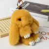 Imitation Otter Rabbit Hair Bunny Bag Pendant Stora kaninbiltillbehör Plush Toy Key Chain Doll