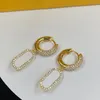 Brincos de fivela de primavera espessos Charme de diamante com jóias ocas de festas de casamento oval