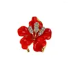 Brooches Fashion Rose Flower Enamel Women For Wedding Scarf Bouquet Brooch Pins Luxury Rhinestone Jewelry