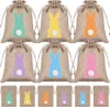 24pcs/set Bolsas de serapilheira de Páscoa Bolsa de coelho