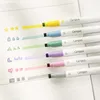 Highlighters 16st Kokuyo Stamp Line Highlighter Pen Set Dualside Writing Color Marker Spot Liner för att rita Paint Art School F7214 J230302