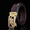 Män äkta läderdesignbälten för män Kvinnor Strap Male Gold Metal Buckle Men Belt Belt, midjeband