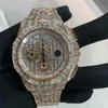 Designer Uhren Square Version Big Moissanite Stones Watch Pass Test Mens Diamonds Qualität Mechanischer ETA -Bewegung Luxus Vollvereidert Zkua