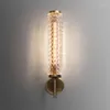 Wall Lamps Postmodern Copper Lamp Luxury Crystal Living Room Bathroom Mirror Headlight Villa Light