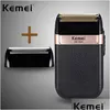 Elektriska rakare Komei New Shaver Net Washable USB Laddad återgående binocar Guld och Sier Knife KM2024 Drop Delivery Health Bea DHFCW