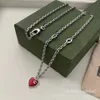 95% korting op 2023 Nieuwe luxe hoogwaardige mode -sieraden voor ketting Bracelet vrouwelijk dubbel email Love Little Red Blue Heart Jewelry