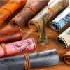 Pencil Bags Vintage Roll Leather Pencil Case Bag Treasure Map Large Pencil Cases Student Pen Storage Bag School sketch Colored Pencil Volume J230306