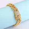 Charmarmband tjock kubansk kedjehänarmband till hands mode bohemiska kristallinlagda tillbehör smycken 2023 för man gåva