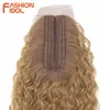 Synthetic Wigs Fashion Idol Afro Kinky Curly Hair Bundles with Closure Ombre Blonde 30inch Soft Long Synthetic Weave 230227