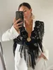 Maglietta da donna Hawthaw Donna Sexy Pizzo Vedere attraverso scollo a V Party Club Maglietta nera Top Abiti estivi Articoli all'ingrosso per affari 230306