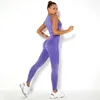 Yoga Outfit 2Pcs Sets Women Sexy Sleeveless Vest High Waist Gym Pants Hips Push Up Sports Suits Workout Running Outfits Fitness SetYoga