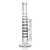 Tall Straight Tube Glass Water Bongs Heady Smoking Pipes with Percolator Thick Oil Rigs Hookahs Bubbler Recycler Shisha Accessory Blind Box Random Delivery