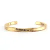 Bangle Never Give Up Mobius Bracelet Simple Vintage Lovers Letted Stainless Steel With Open Cuff 1287