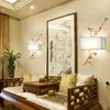 Vägglampor kinesisk stil tyglampa moderna LED -lampor för hem