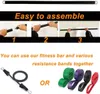 Resistance Bands Workout Bar Fits All with Clip Portable Exercise for Fitness Home Gym Full Body 230307