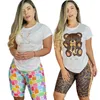 2024 Tute da jogger firmate tute di marca tute estive da donna set da due pezzi T-shirt a maniche corte e pantaloncini stampati Abbigliamento sportivo casual Tuta da lavoro 9338-4