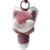 ضخمة Rex Rabbit Fur -keychain Monster Pompom Doll Keyring Bag Car Charm Fox مع Metal Claw2892