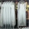Andra tillbehör Brudtransparent tle bröllopsklänning dammar med sidosackare för hemkläder garderob klänning förvaring plagg väska p dhopa