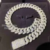 18mm Iced Fullt Moissanite Diamond Necklace Gold Color Chain 925 Sterling Silver Necklace Miami Cuban Chain
