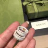 Top designer sieraden en wit keramisch zwart stalen stenen paar ring planeet gebakken deegwendingen naakte geschenken aan vriendin