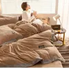 寝具セットモダンな暖かい二重濃厚なサテンベッドカバーセットフランネルベルベットジューゴデカマ家庭用商品DH50FZP