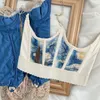 Casual Dresses Thin Satin Dress Print Patchwork Crown Corset Top Y2K Summer Women Sexy Wild Outer Streetwears Paty Outfits White
