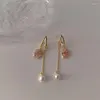Stud Earrings Korean Fashion Simple Geometric Opal Tulip For Women Girls French Retro Personality Temperament All-match Jewelry