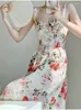 Casual Dresses Summer Women's Floral Spaghetti Strap Party Midi Dress Lady Elegant Fashion Slim Evening Prom Clothes Kvinnlig ärmlös