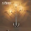 ウォールランプアートの装飾ベッドルームLED SCONCE CRYSTAL LIGHTING BEDSIDE INDOOR FISTTUREモダンG4クロムバスルームライト