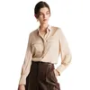 Bluzki damskie 2023 19 mm biała jedwabna bluzka Top Kobiety Wysokiej jakości biuro Lady Mulberry Shirt Summer Spring Ubranie