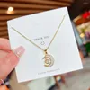 Pendant Necklaces Gold Crescent Moon Necklace For Women Jewelry Choker Colorful Crystal Neck Chain Friendship Gifts