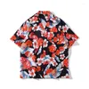 T-shirts pour hommes Été 2023 Avocat Full Print Floral Chemise à manches courtes pour hommes et femmes Loose Fit Lovers Hawaiian Beach Casual