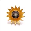 Verschlüsse Haken Strass Gadget Gold 18 mm Druckknopfverschluss Sonnenblume Charms für Snaps DIY Schmuckzubehör Lieferanten Geschenk Drop Del Dhrrp
