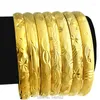 Bangle Arrival Wide 8MM Dubai Gold Bangles For Women Men18k Color Bracciali Gioielli africani / europei / Etiopia