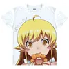 メンズTシャツBakemonogatariプリントTシャツSenjougahara Hitagi Cosplay Sengoku nadeko Tshirts TopsファッションアニメTシャツ夏