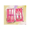 Favor de festa 50sets 7 em 1 Rattan Flower Printing Clipper Kit de tesoura Manicure Manicure Set Favors Gifts Drop Deli Dhtki