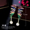 Ear Cuff CWWZircons Multiple Colorful Micro Pave Cubic Zirconia Stones Geometric Luxury Long Ciondola Orecchini di fidanzamento per le donne CZ466 230306