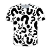 Camisetas masculinas Marco de interrogação 3D Camisa impressa para homens e mulheres da moda infantil Trendência casual T-shirt Hip Hop Breathable
