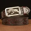 Belts Tiger Shape Buckle For Men Luxury Genuine Leather Belt Waist Strap Cow WaistbandBeltsBelts