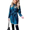 Casual Dresses Autumn Winter Loose Velvet Dress Long Sleeve Women's OL Elegant Bodycon Female Clothing